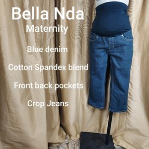 Bella nda blue denim maternity jean Capri size M